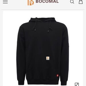 Men's Black Fire Resistant Hoodie BOCOMAL